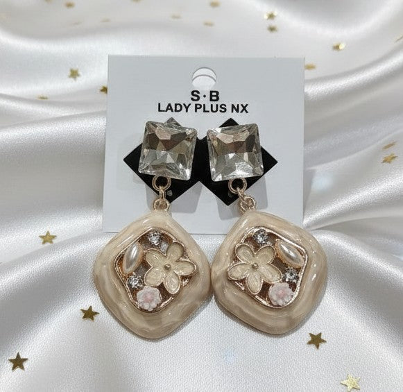 Crystal Bloom Drop Earrings