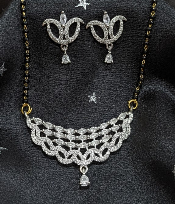 Crystal Mesh Mangalsutra Set