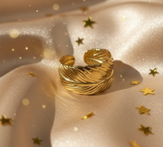 Golden Feather Ring