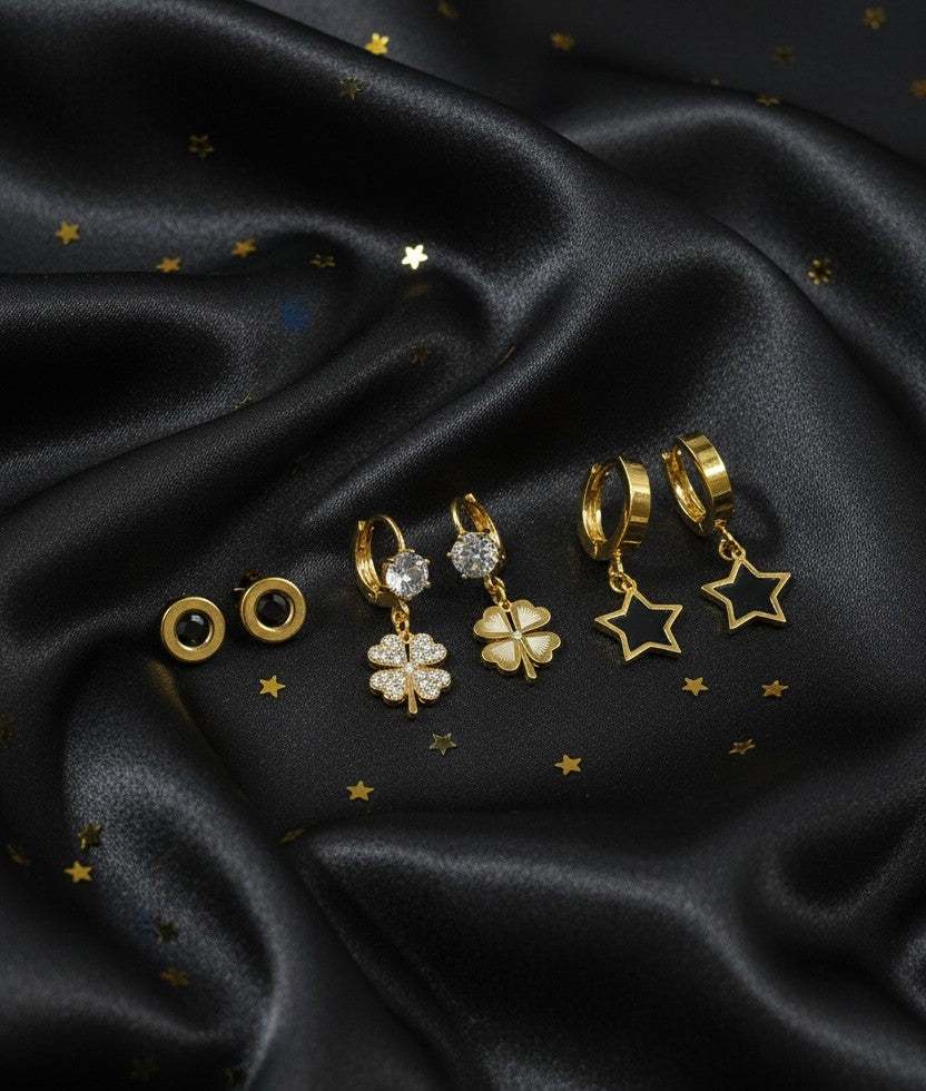 Golden Night Earrings Set