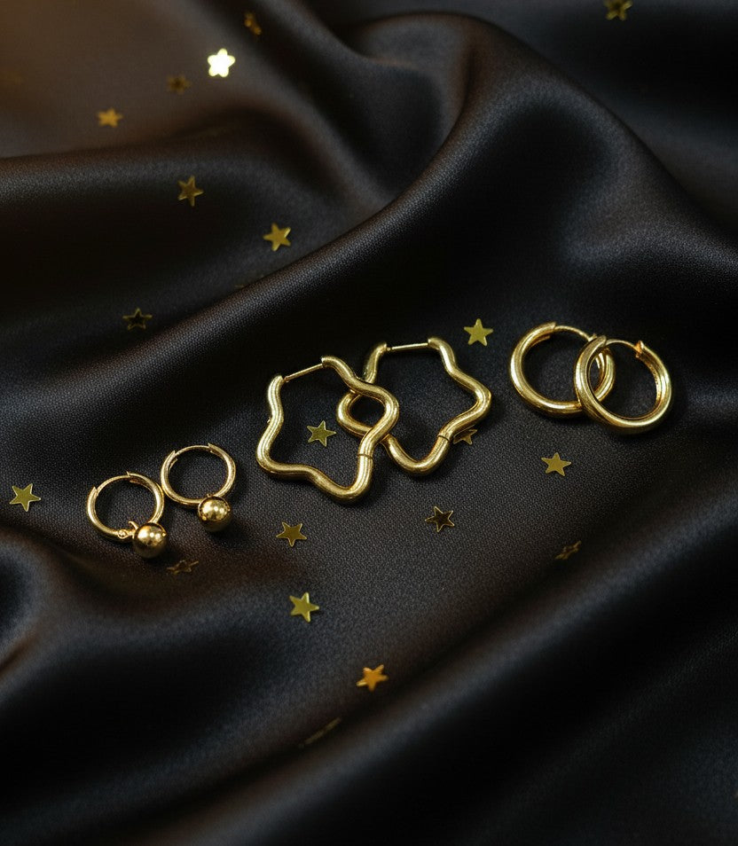 Golden Orbit Earrings Set