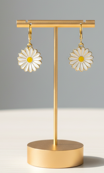 Luna Charm Hoops – Daisy Collection
