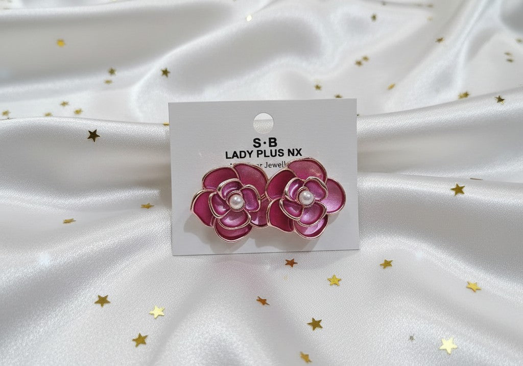 Rose Bloom Pearl Earrings