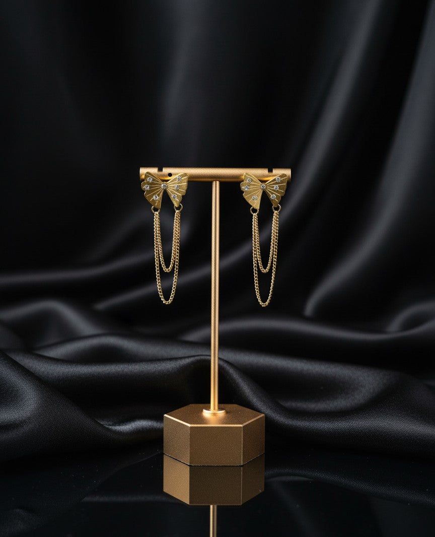 Vera Chain Bow Earrings