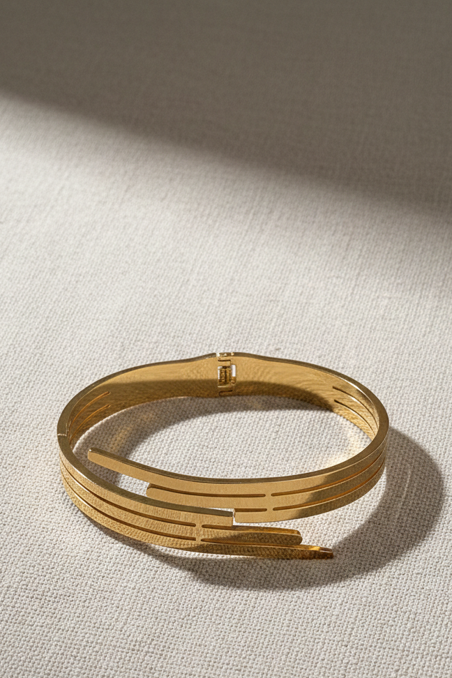 Parallel Lines Geometric Cuff Bracelet