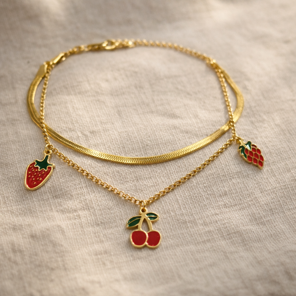 Summer Harvest Fruit Charm Bracelet